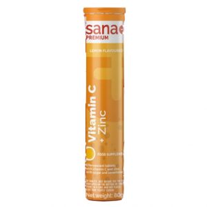SANA+ Premium Vitamin C + Zinc Lemon flavour (Effervescent Tablet) 80g
